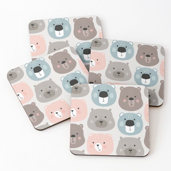 Item preview, cute flat faces of bears  designed and sold by WonderworkLI.