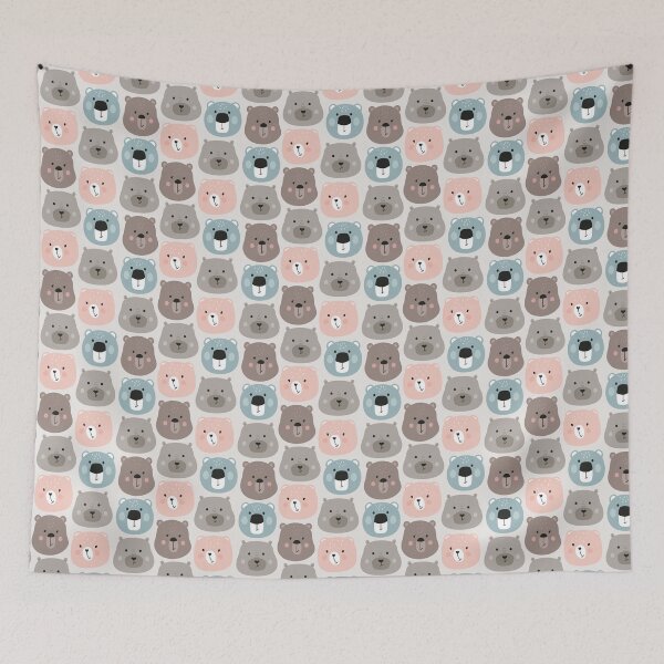 Item preview, cute flat faces of bears  designed and sold by WonderworkLI.