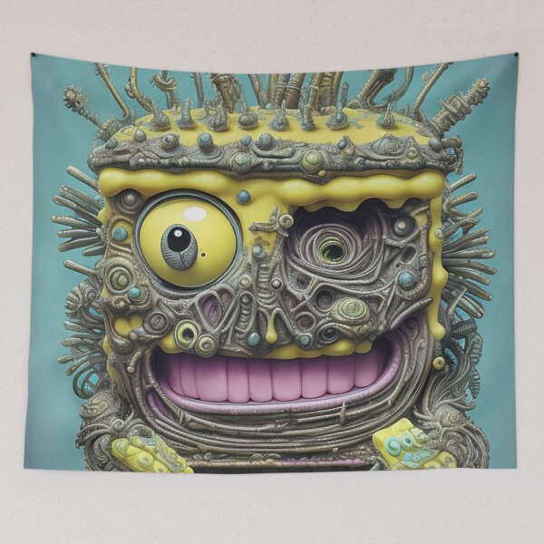Item preview, Sponge Cartoon monster yellow spooky child kids children, square pants designed and sold by Cyber Kids.