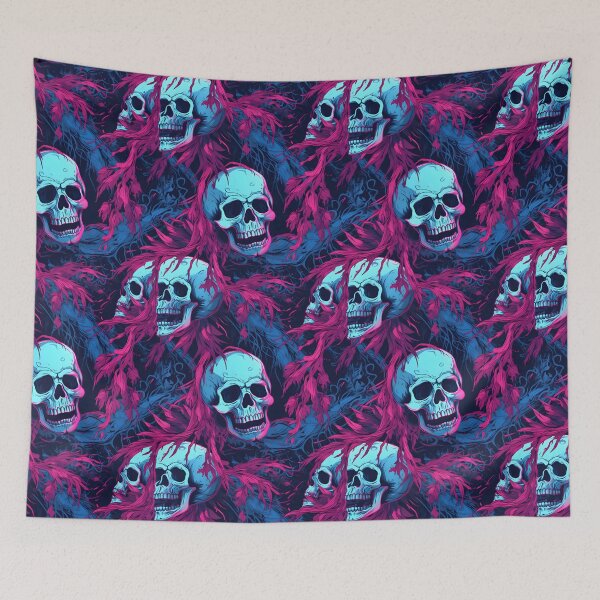 Item preview, Blue & Pink Skulls Composite Overlay Pattern #3 designed and sold by ARTficiallyAnon.