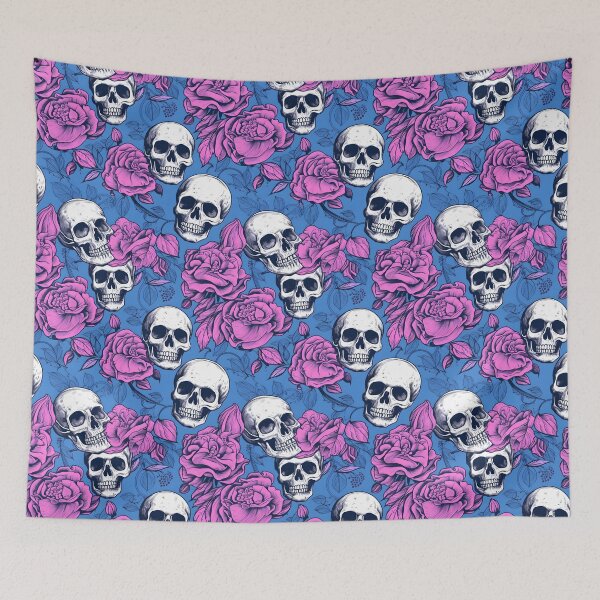 Item preview, Blue & Pink Skulls Composite Overlay Pattern #4 designed and sold by ARTficiallyAnon.