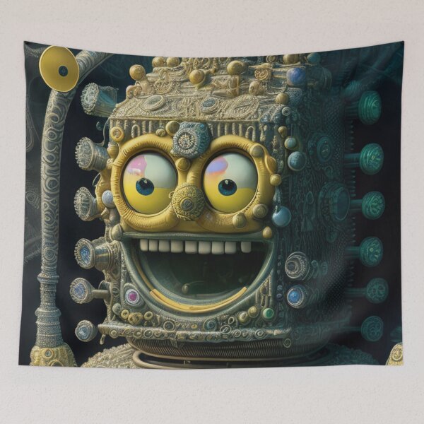 Item preview, Sponge Cartoon monster yellow spooky child kids children, square pants designed and sold by Cyber Kids.