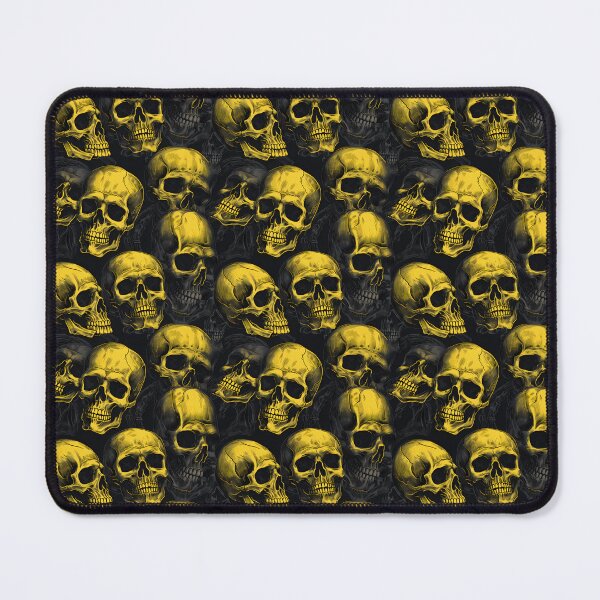Item preview, Charcoal and Yellow Skulls Composite Overlay Pattern #1 designed and sold by ARTficiallyAnon.