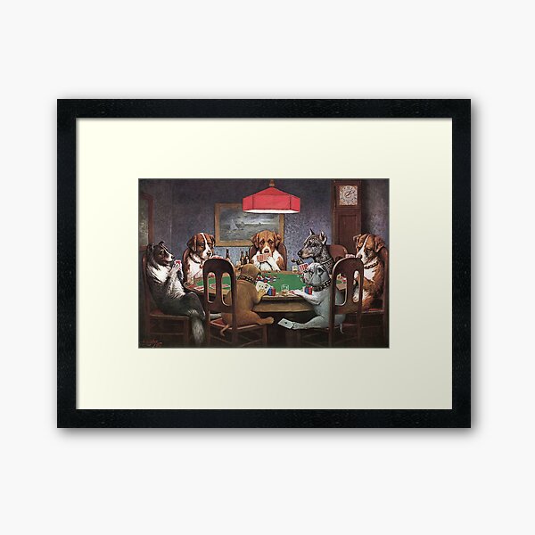 Dogs Playing Poker Framed Art Print