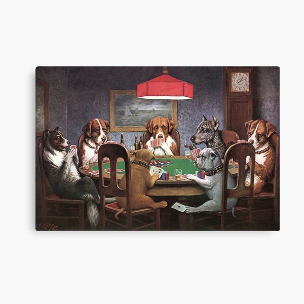 Dogs Playing Poker Canvas Print