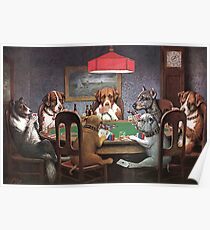 Dogs Playing Poker Poster