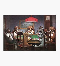 Dogs Playing Poker Photographic Print