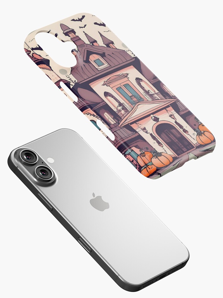 Thumbnail 2 of 4, iPhone Case, Halloween Spooky Castle Drawing designed and sold by Patricks-Art.