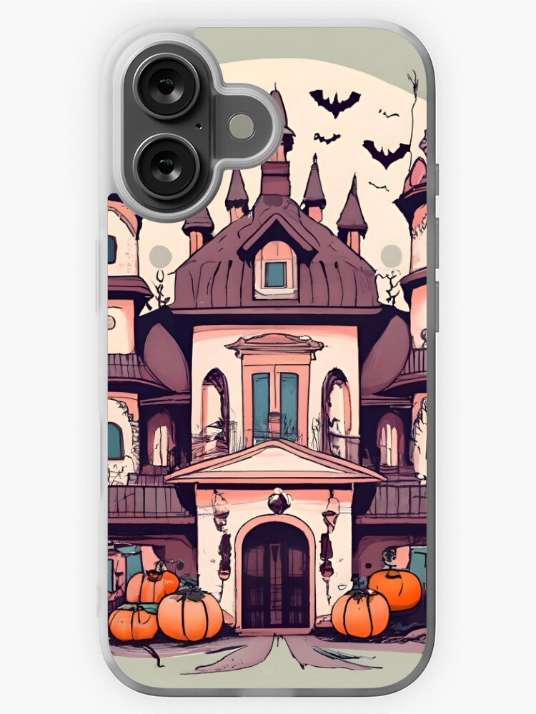 Thumbnail 1 of 5, iPhone Case, Halloween Spooky Castle Drawing designed and sold by Patricks-Art.