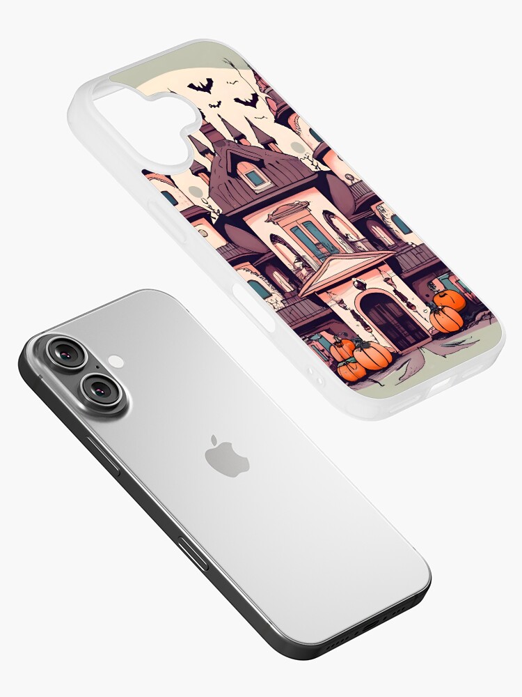 Thumbnail 2 of 5, iPhone Case, Halloween Spooky Castle Drawing designed and sold by Patricks-Art.