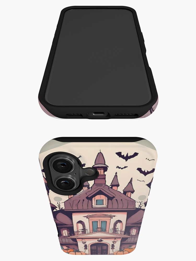 Thumbnail 3 of 4, iPhone Case, Halloween Spooky Castle Drawing designed and sold by Patricks-Art.