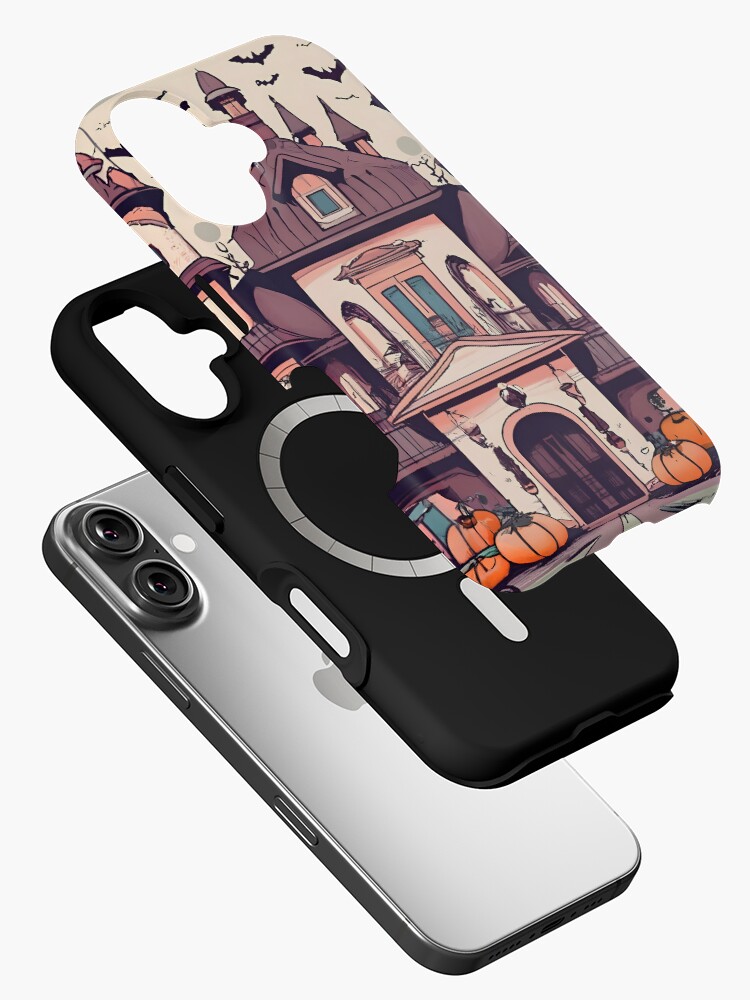 Thumbnail 2 of 4, iPhone Case, Halloween Spooky Castle Drawing designed and sold by Patricks-Art.