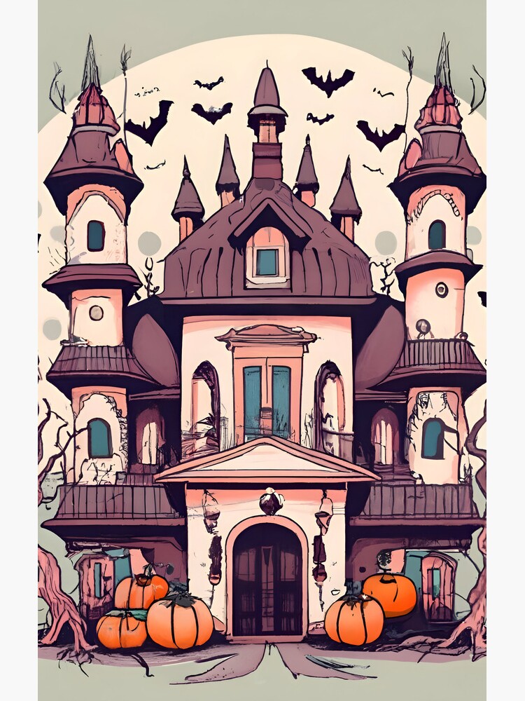 Thumbnail 4 of 4, Samsung Galaxy Phone Case, Halloween Spooky Castle Drawing designed and sold by Patricks-Art.