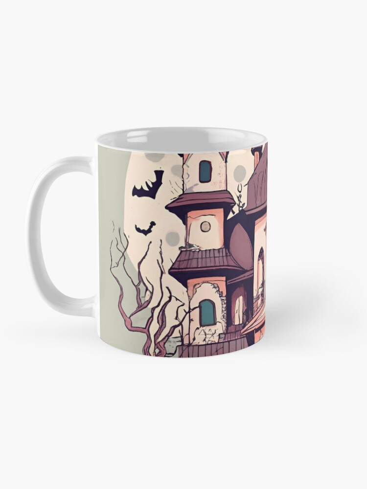 Thumbnail 3 of 6, Coffee Mug, Halloween Spooky Castle Drawing designed and sold by Patricks-Art.