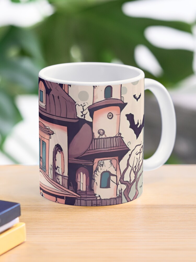 Thumbnail 1 of 6, Coffee Mug, Halloween Spooky Castle Drawing designed and sold by Patricks-Art.