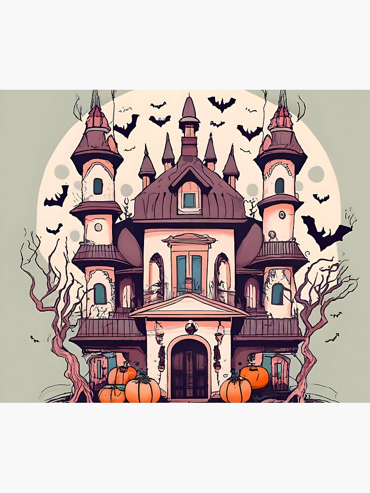 Thumbnail 5 of 5, Mouse Pad, Halloween Spooky Castle Drawing designed and sold by Patricks-Art.