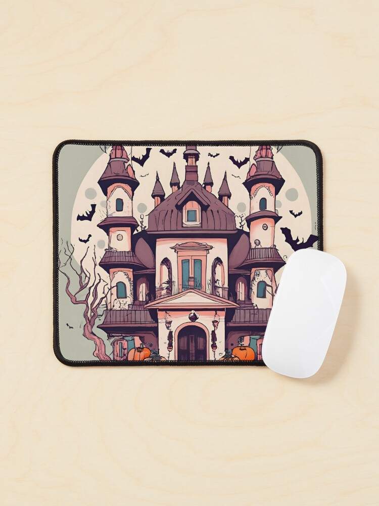 Thumbnail 1 of 5, Mouse Pad, Halloween Spooky Castle Drawing designed and sold by Patricks-Art.