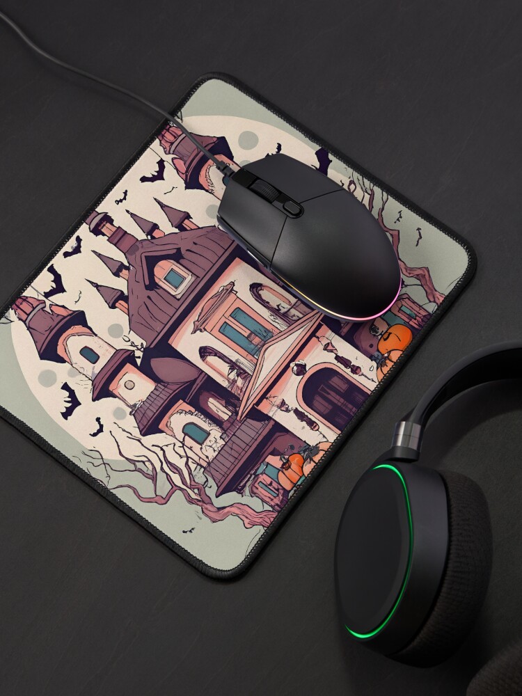 Thumbnail 4 of 5, Mouse Pad, Halloween Spooky Castle Drawing designed and sold by Patricks-Art.