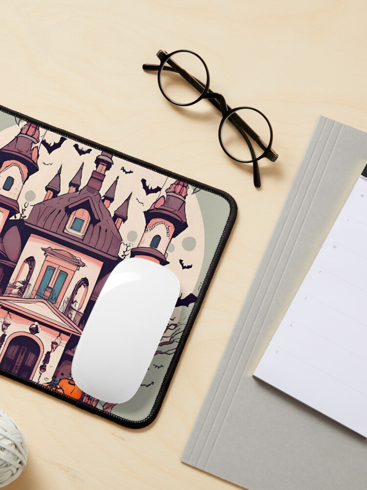 Thumbnail 3 of 5, Mouse Pad, Halloween Spooky Castle Drawing designed and sold by Patricks-Art.