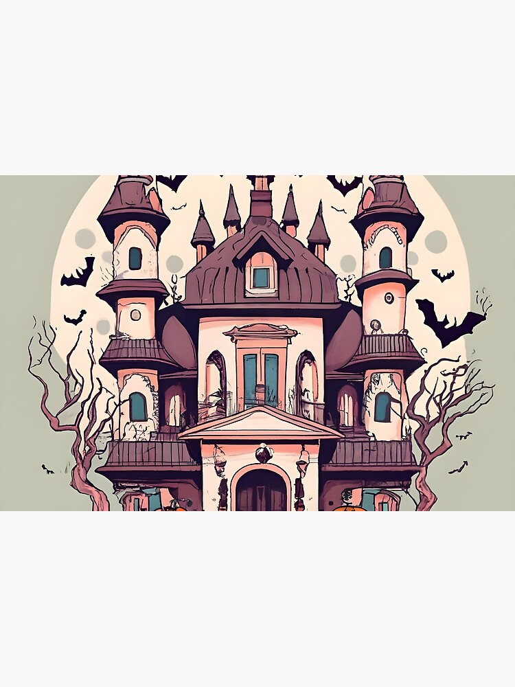 Thumbnail 4 of 4, Zipper Pouch, Halloween Spooky Castle Drawing designed and sold by Patricks-Art.