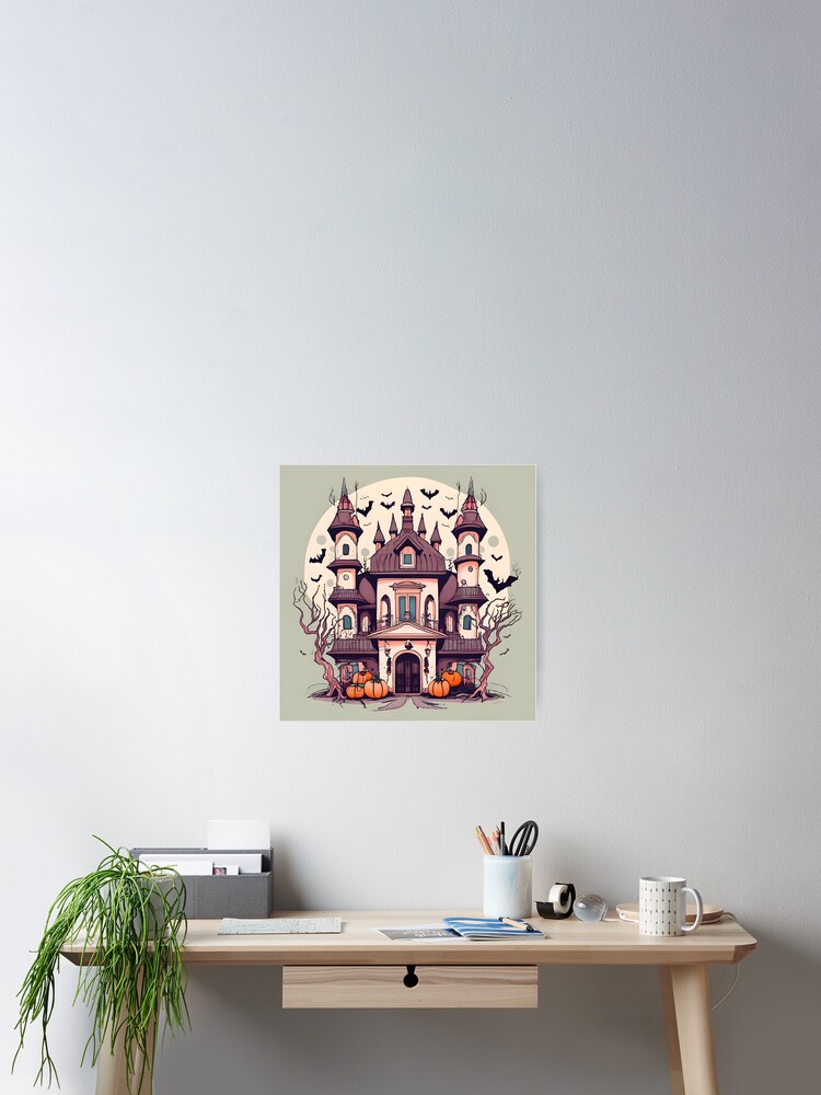Thumbnail 2 of 3, Poster, Halloween Spooky Castle Drawing designed and sold by Patricks-Art.