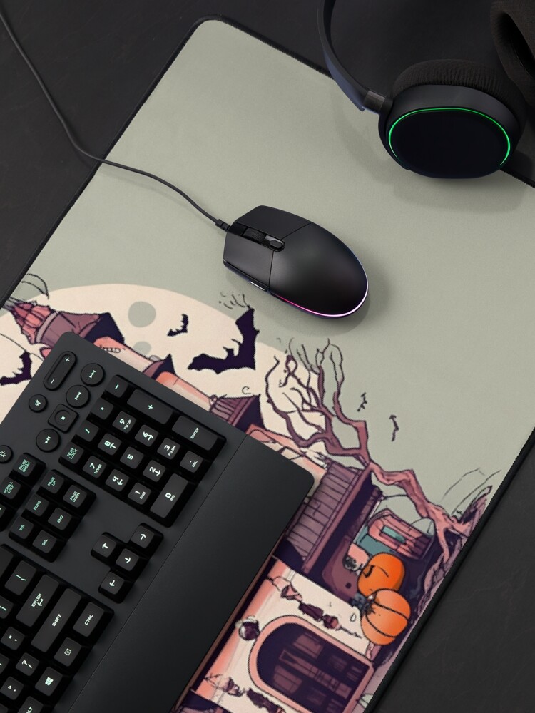 Thumbnail 4 of 5, Mouse Pad, Halloween Spooky Castle Drawing designed and sold by Patricks-Art.