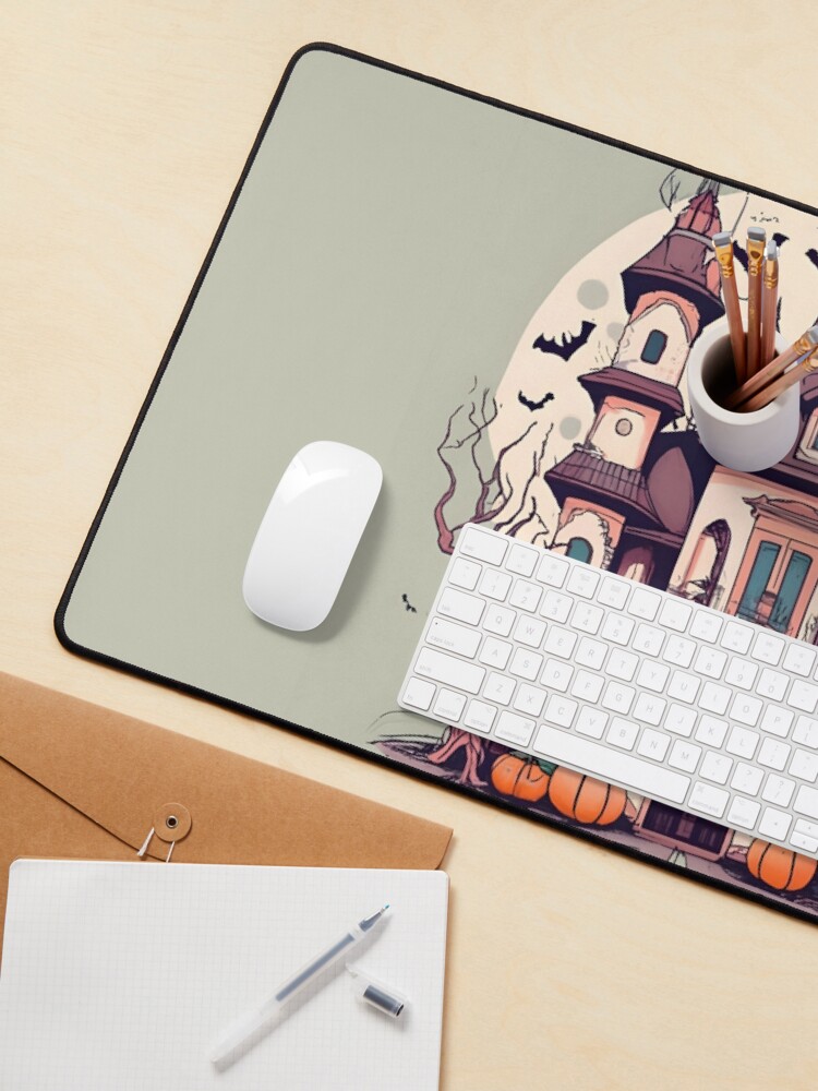 Thumbnail 3 of 5, Mouse Pad, Halloween Spooky Castle Drawing designed and sold by Patricks-Art.