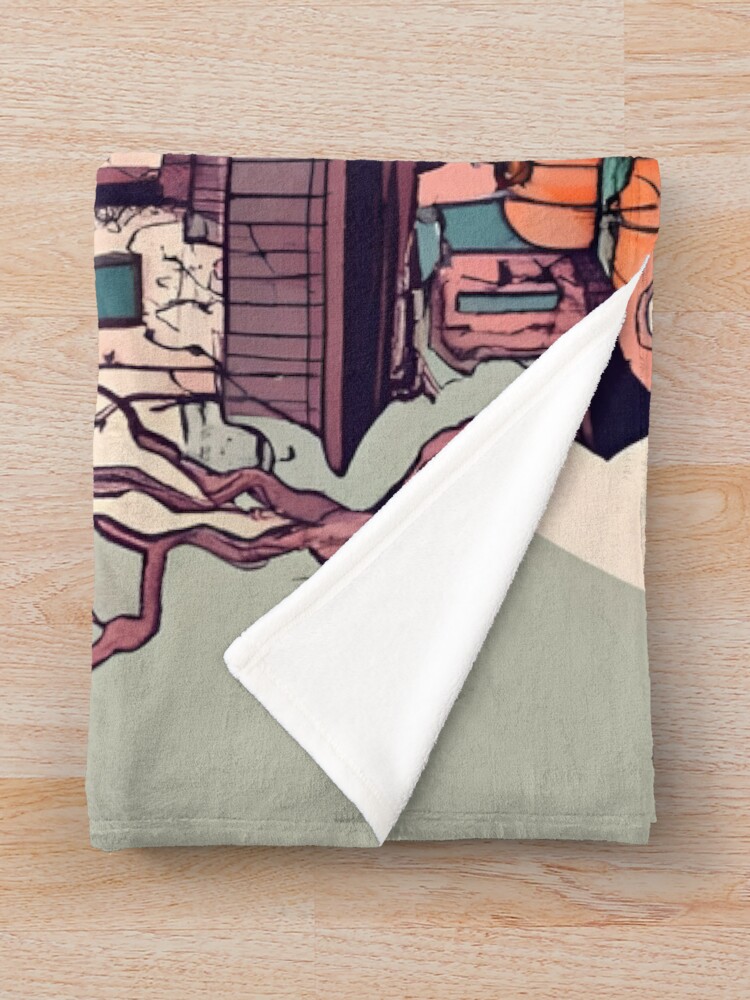 Thumbnail 3 of 6, Throw Blanket, Halloween Spooky Castle Drawing designed and sold by Patricks-Art.