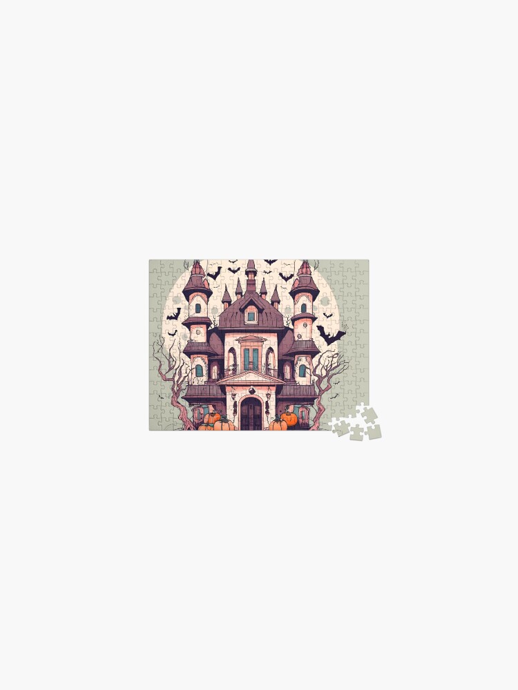 Thumbnail 1 of 2, Jigsaw Puzzle, Halloween Spooky Castle Drawing designed and sold by Patricks-Art.