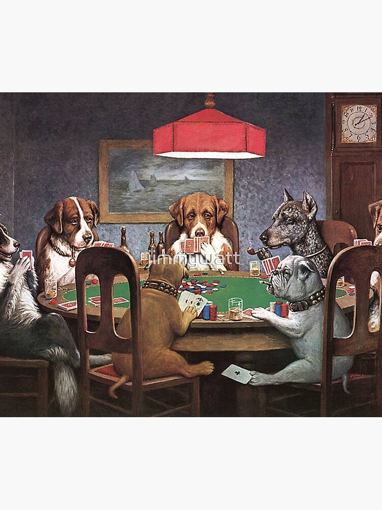 &quot;Hunde, die Poker spielen&quot; Wandbehang von jimmywatt Redbubble