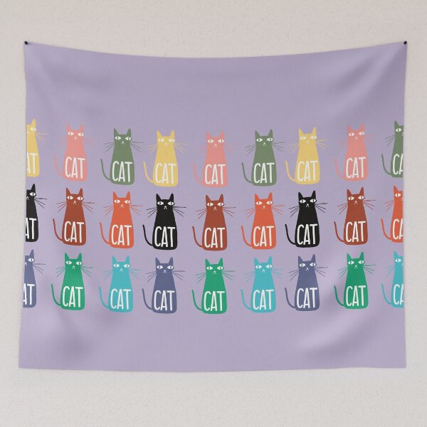 Item preview, Group Of Cool Hepcat Cats - 9 Lives - Landscape Pattern designed and sold by SorryFrog.