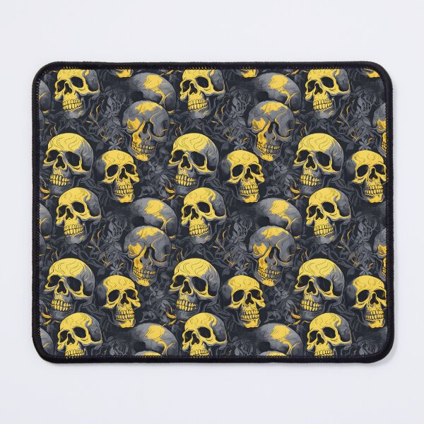 Item preview, Charcoal and Yellow Skulls Composite Overlay Pattern #2 designed and sold by ARTficiallyAnon.
