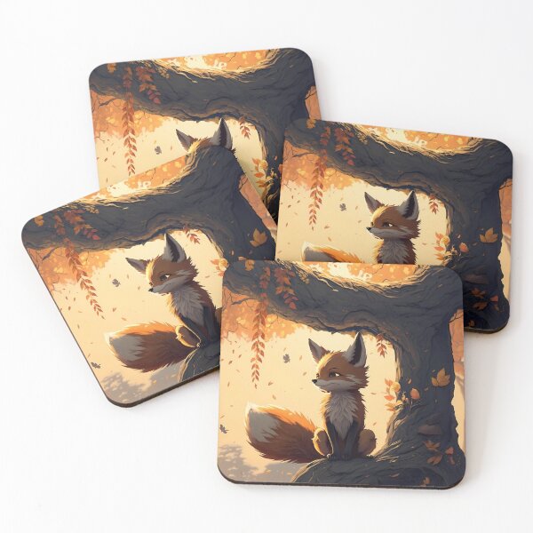 Item preview, Autumns Tiny Guardian: Cartoon Fox in Rusty Wonderland designed and sold by EmeraldeaArt.