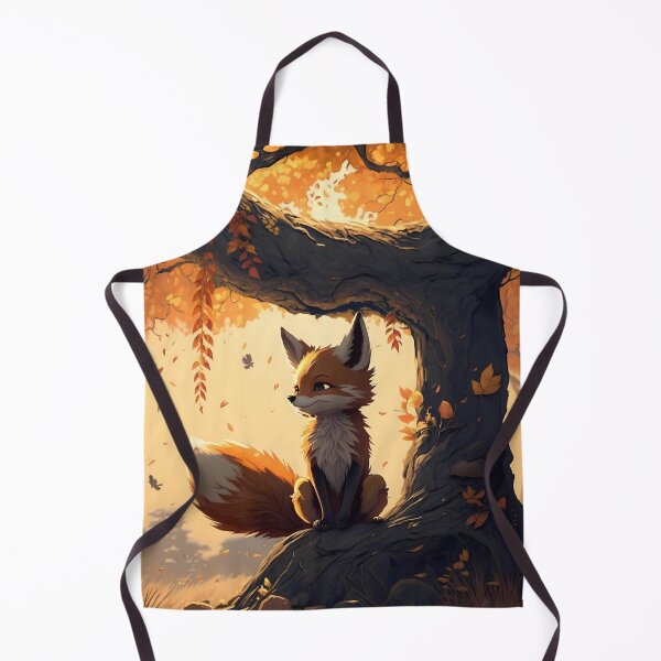 Item preview, Autumns Tiny Guardian: Cartoon Fox in Rusty Wonderland designed and sold by EmeraldeaArt.
