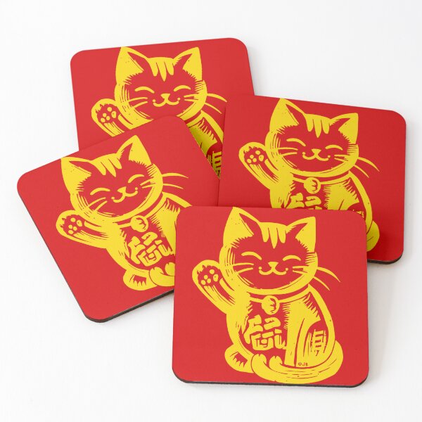 Item preview, Lucky Waving Cat - Yellow designed and sold by FunnehGacha.