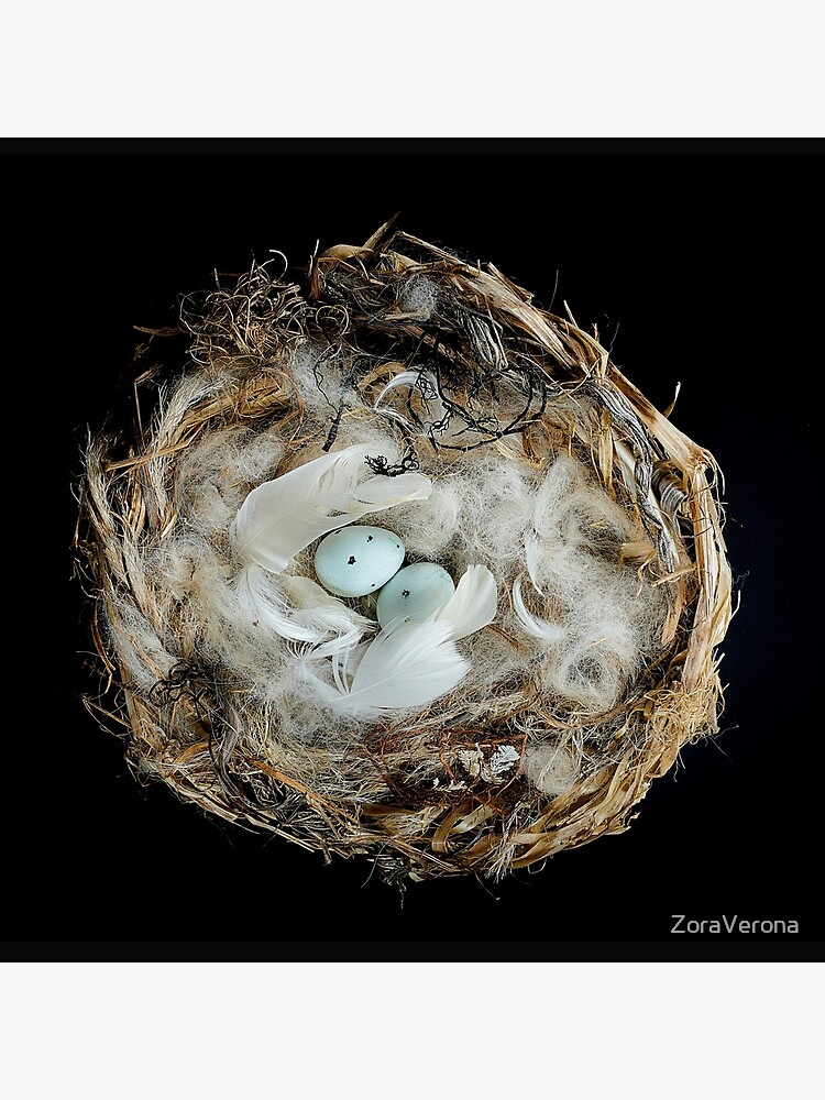 Thumbnail 4 of 4, Pillow, Testament to Resilience - Hoary Redpoll Nest Sculpture designed and sold by ZoraVerona.