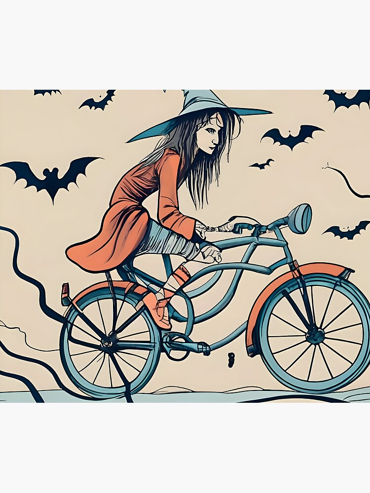 Thumbnail 5 of 5, Mouse Pad, Halloween Witch on a bicycle designed and sold by Patricks-Art.