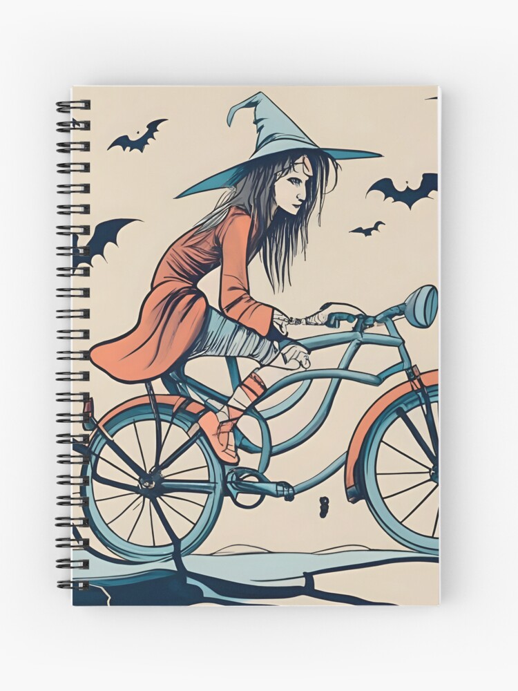 Thumbnail 1 of 3, Journal, Halloween Witch on a bicycle designed and sold by Patricks-Art.