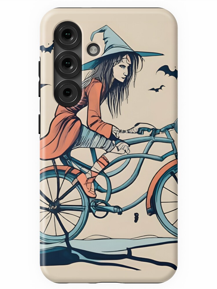 Thumbnail 1 of 4, Samsung Galaxy Phone Case, Halloween Witch on a bicycle designed and sold by Patricks-Art.