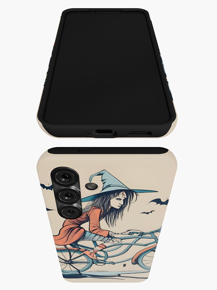 Thumbnail 3 of 4, Samsung Galaxy Phone Case, Halloween Witch on a bicycle designed and sold by Patricks-Art.