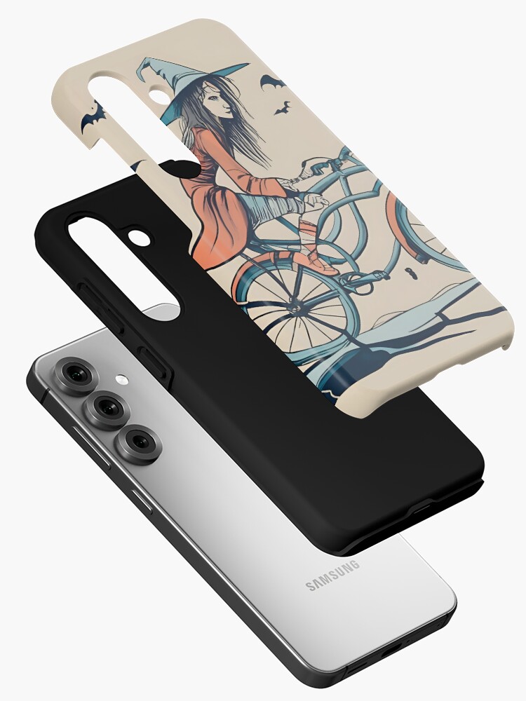 Thumbnail 2 of 4, Samsung Galaxy Phone Case, Halloween Witch on a bicycle designed and sold by Patricks-Art.