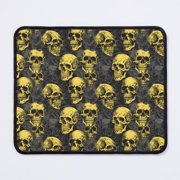 Item preview, Charcoal and Yellow Skulls Composite Overlay Pattern #4 designed and sold by ARTficiallyAnon.