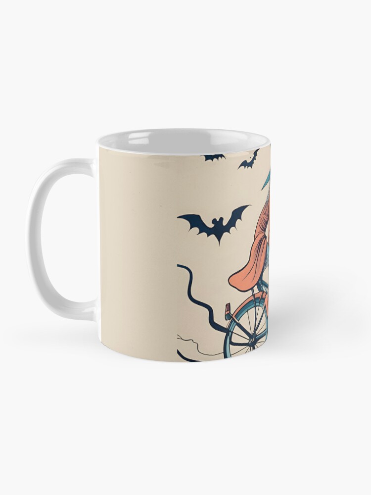 Thumbnail 3 of 6, Coffee Mug, Halloween Witch on a bicycle designed and sold by Patricks-Art.