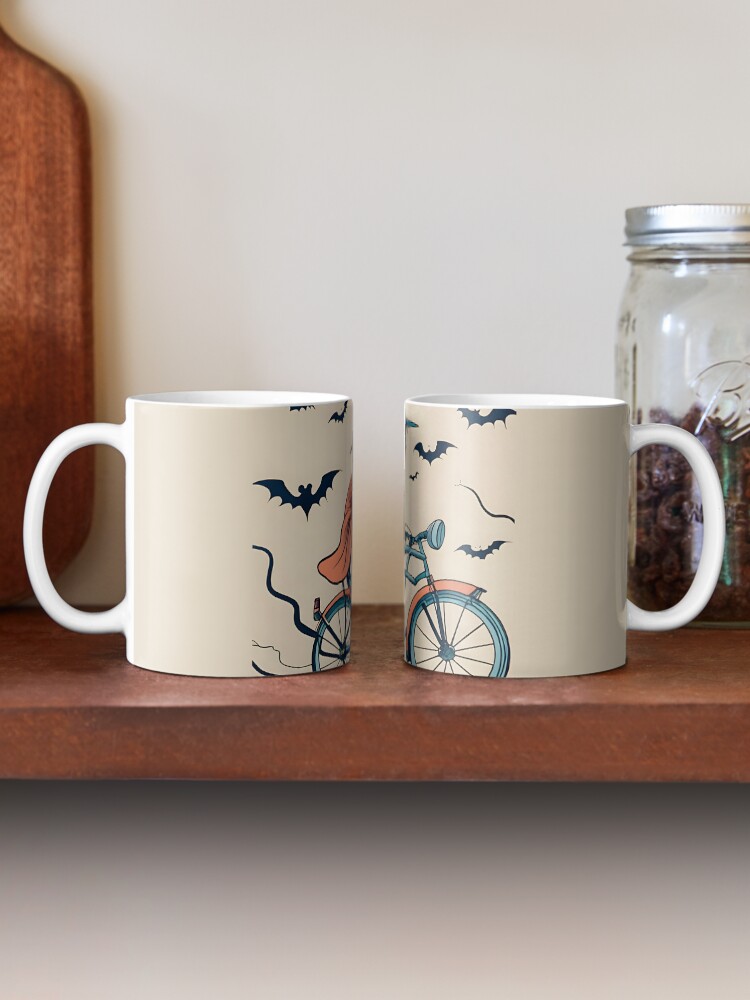 Thumbnail 2 of 6, Coffee Mug, Halloween Witch on a bicycle designed and sold by Patricks-Art.