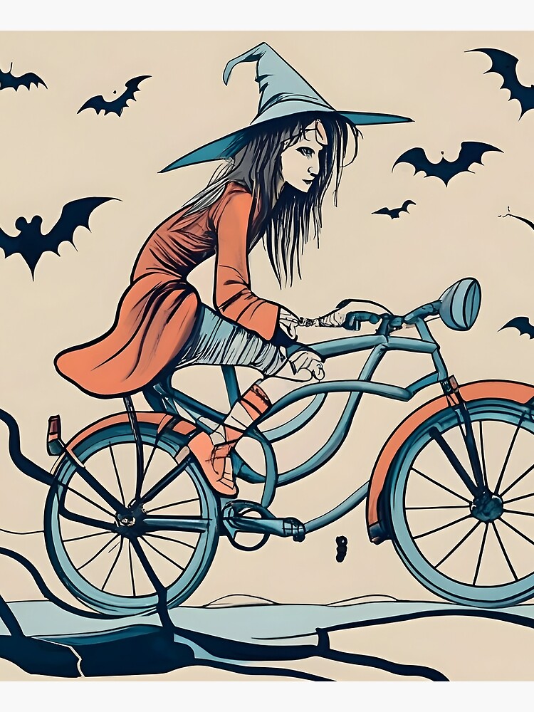Thumbnail 6 of 6, Apron, Halloween Witch on a bicycle designed and sold by Patricks-Art.