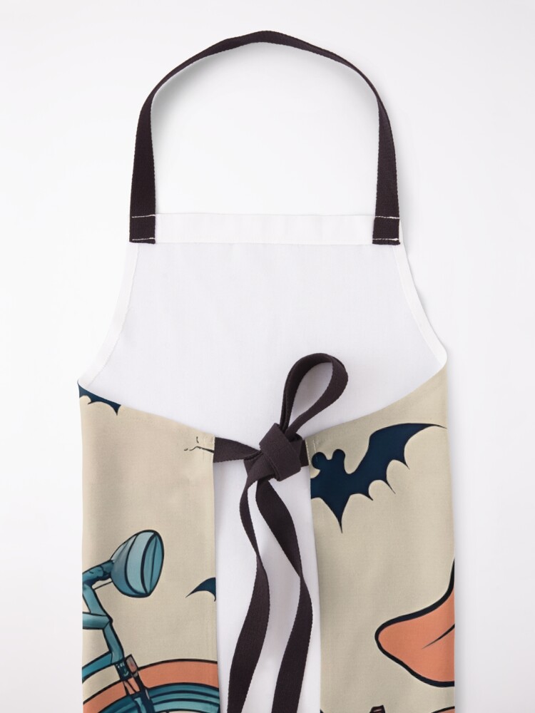 Thumbnail 5 of 6, Apron, Halloween Witch on a bicycle designed and sold by Patricks-Art.