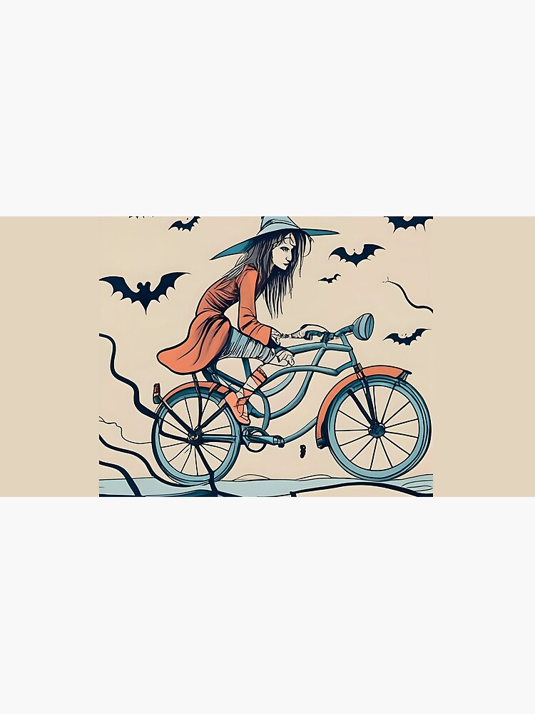 Thumbnail 5 of 5, Mouse Pad, Halloween Witch on a bicycle designed and sold by Patricks-Art.