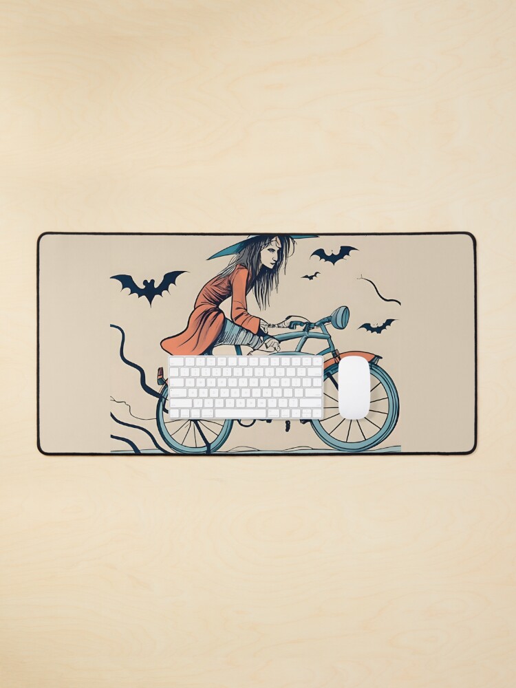 Thumbnail 1 of 5, Mouse Pad, Halloween Witch on a bicycle designed and sold by Patricks-Art.