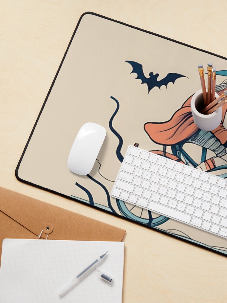Thumbnail 3 of 5, Mouse Pad, Halloween Witch on a bicycle designed and sold by Patricks-Art.