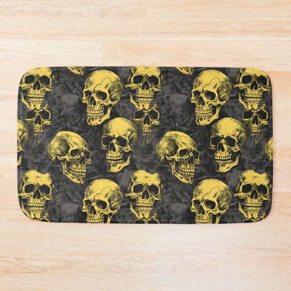 Item preview, Charcoal and Yellow Skulls Composite Overlay Pattern #4 designed and sold by ARTficiallyAnon.
